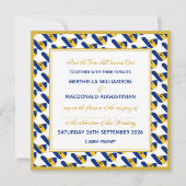 BARBADOS Custom Faux Gold Barbadian Flag Wedding Kaart (Voorkant)