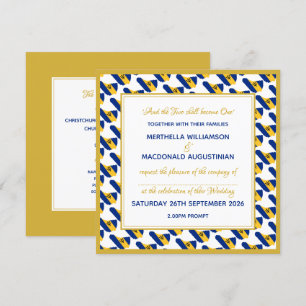 BARBADOS Custom Faux Gold Barbadian Flag Wedding Kaart