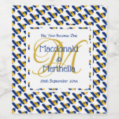 BARBADOS Custom Monogram Wedding Celebration Wijn Etiket (Enkel label)