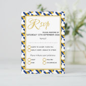 BARBADOS Custom Wedding RSVP Kaartje (Staand voorkant)