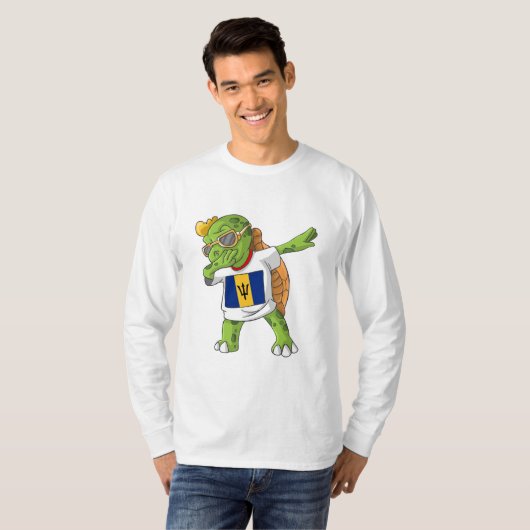 Barbados Dabbing Schildpad T-shirt (Voorkant volledig)