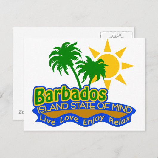 Barbados deelstaat Mind briefkaart (Voorkant / Achterkant)