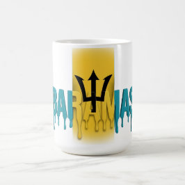 Barbados  Drip Text | Caribisch Vlagontwerp | Fan Koffiemok