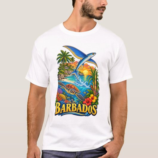 Barbados Eiland Erfgoed T-shirt (Voorkant)