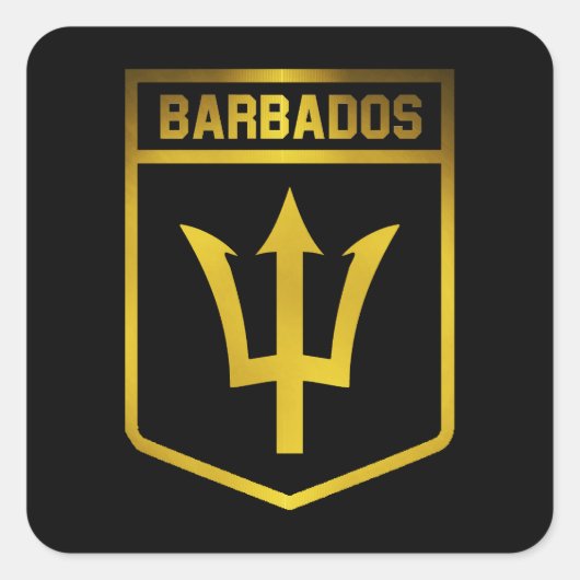 Barbados Emblem Vierkante Sticker (Voorkant)