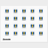 Barbados en Barbadiaanse vlag Blauw Personalisatie Ronde Sticker (Vel)