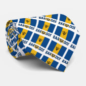 Barbados en Barbadiaanse vlag met Jouw naam Stropdas (Opgerold)