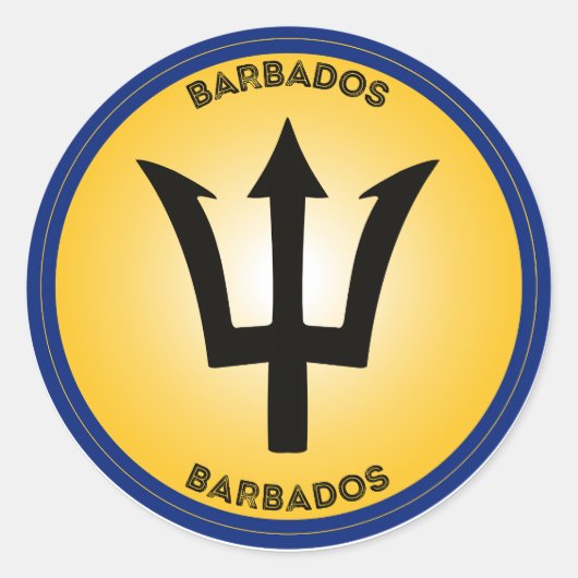 Barbados Erfgoed Embleem Ronde Sticker (Voorkant)