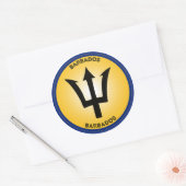 Barbados Erfgoed Embleem Ronde Sticker (Envelop)