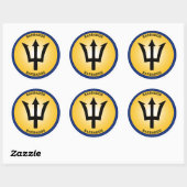 Barbados Erfgoed Embleem Ronde Sticker (Vel)