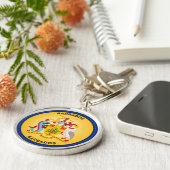 Barbados Erfgoed Embleem Sleutelhanger (Zijkant)