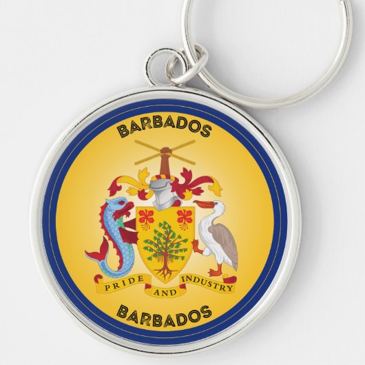 Barbados Erfgoed Embleem Sleutelhanger (Voorkant)