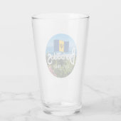 "Barbados Est. 1966" Oostkust Uitzicht met vlag Glas (Achterkant)