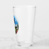 "Barbados Est. 1966" Oostkust Uitzicht met vlag Glas (Links)