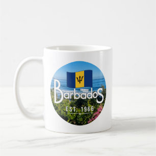 "Barbados Est. 1966" Oostkust Uitzicht met vlag Koffiemok