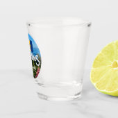 "Barbados Est. 1966" Oostkust Uitzicht met vlag Shot Glas (Rechts)