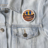 "Barbados Est. 1966" Zonsondergang met de vlag van Ronde Button 5,7 Cm (In situ)
