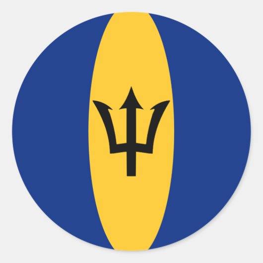 Barbados Fisheye Vlag Sticker (Voorkant)