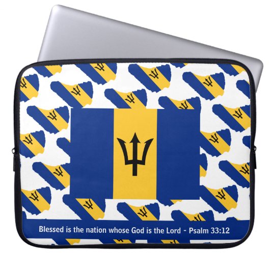 BARBADOS FLAG | Aangepaste scripts | Gezegende nat Laptop Sleeve (Voorkant)