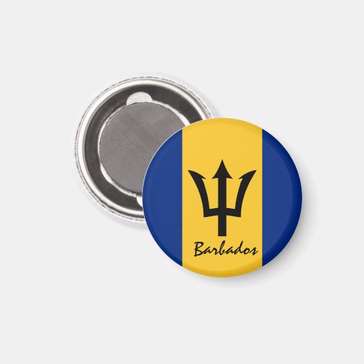 Barbados flag & America - reis-/sportfans Magneet (Voorkant / Achterkant)