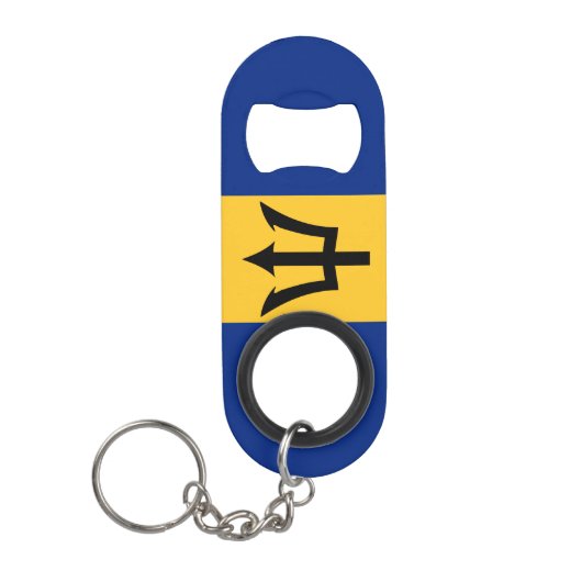 Barbados Flag Charming Patriotic Mini Flessenopener (Voorkant)