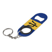 Barbados Flag Charming Patriotic Mini Flessenopener (Voorkant Gekanteld)