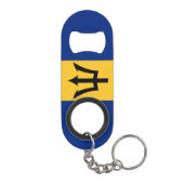 Barbados Flag Charming Patriotic Mini Flessenopener (Achterkant)