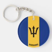 Barbados Flag Charming Patriotic Sleutelhanger (Voorkant)