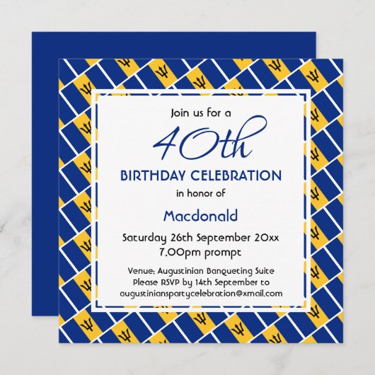BARBADOS FLAG Custom Birthday Celebration Kaart (Voorkant / Achterkant)