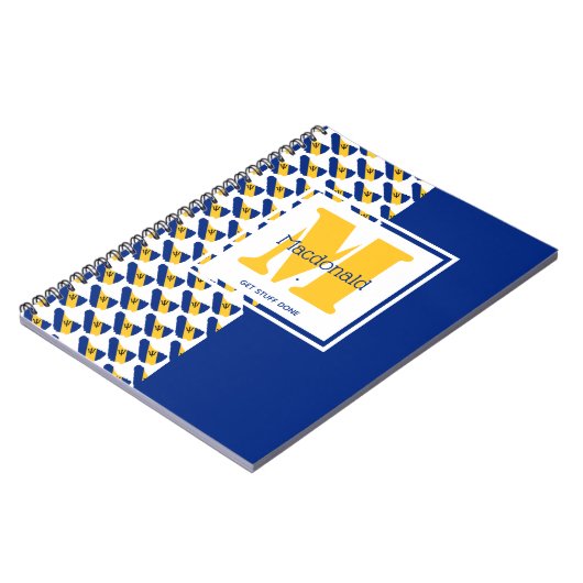 BARBADOS Flag Custom Monogram KRIJGT STUFF GEDAAN Notitieboek (Linkerzijde)