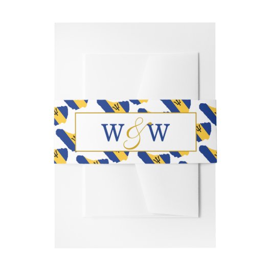 BARBADOS Flag Custom Monogram Wedding Celebration Uitnodigingen Wikkel (Voorkant Voorbeeld)