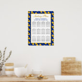 BARBADOS FLAG Custom Wedding 120 Seating Plan Poster (Keuken)
