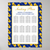 BARBADOS FLAG Custom Wedding 120 Seating Plan Poster (Voorkant)