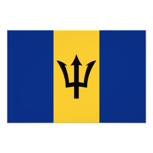 Barbados Flag Foto Afdruk