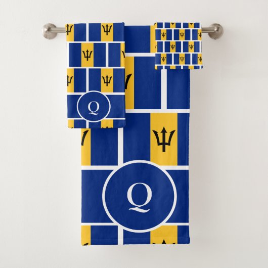 BARBADOS FLAG gepersonaliseerd Christelijk monogra Bad Handdoek (Insitu)