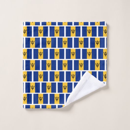 BARBADOS FLAG gepersonaliseerd Christelijk monogra Bad Handdoek (Wasdoekje)