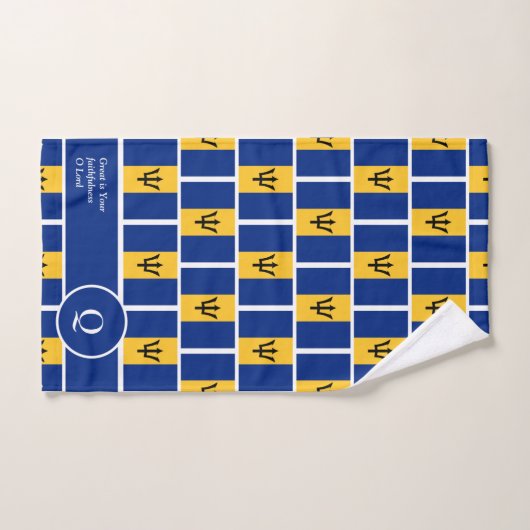 BARBADOS FLAG gepersonaliseerd Christelijk monogra Bad Handdoek (Handdoek)