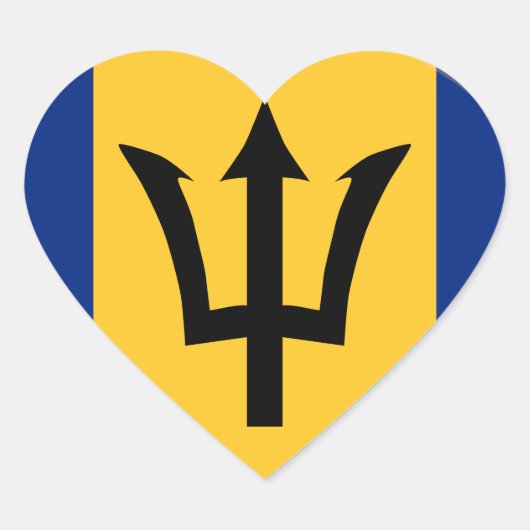 Barbados Flag Hart Sticker (Voorkant)