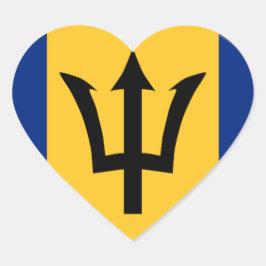 Barbados Flag Hart Sticker