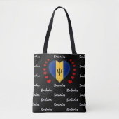 Barbados Flag & Heart Barbados mode Tote Bag (Voorkant)