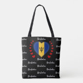 Barbados Flag & Heart Barbados mode Tote Bag (Achterkant)