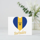 Barbados Flag Heart Briefkaart (Staand voorkant)