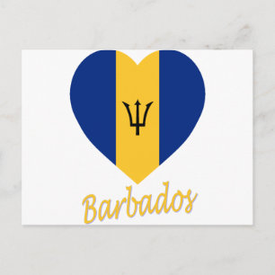 Barbados Flag Heart Briefkaart
