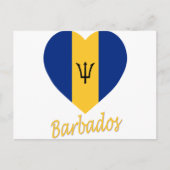 Barbados Flag Heart Briefkaart (Voorkant)