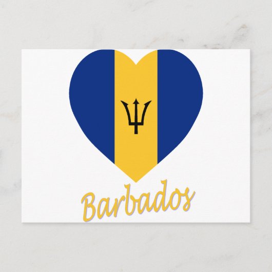 Barbados Flag Heart Briefkaart (Voorkant)