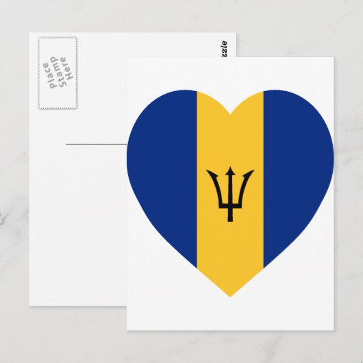 Barbados Flag Heart Briefkaart (Voorkant / Achterkant)