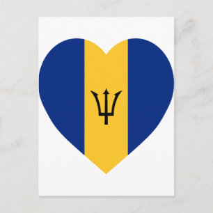 Barbados Flag Heart Briefkaart