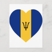 Barbados Flag Heart Briefkaart (Voorkant)
