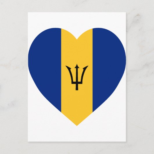 Barbados Flag Heart Briefkaart (Voorkant)