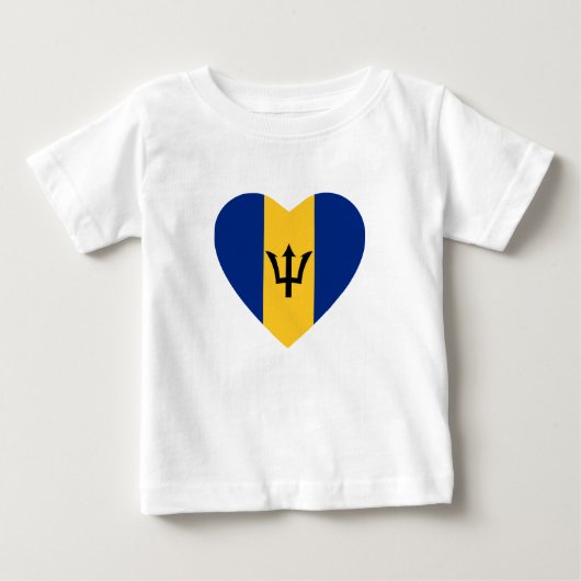 Barbados Flag Heart T-Shirt (Voorkant)